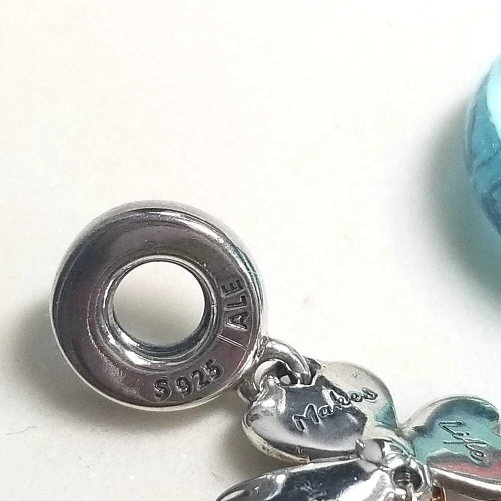 Authentic Pandora Clover Lady Bird Dangle Charm Love Makes Life Extraordinary - Picture 3 of 5
